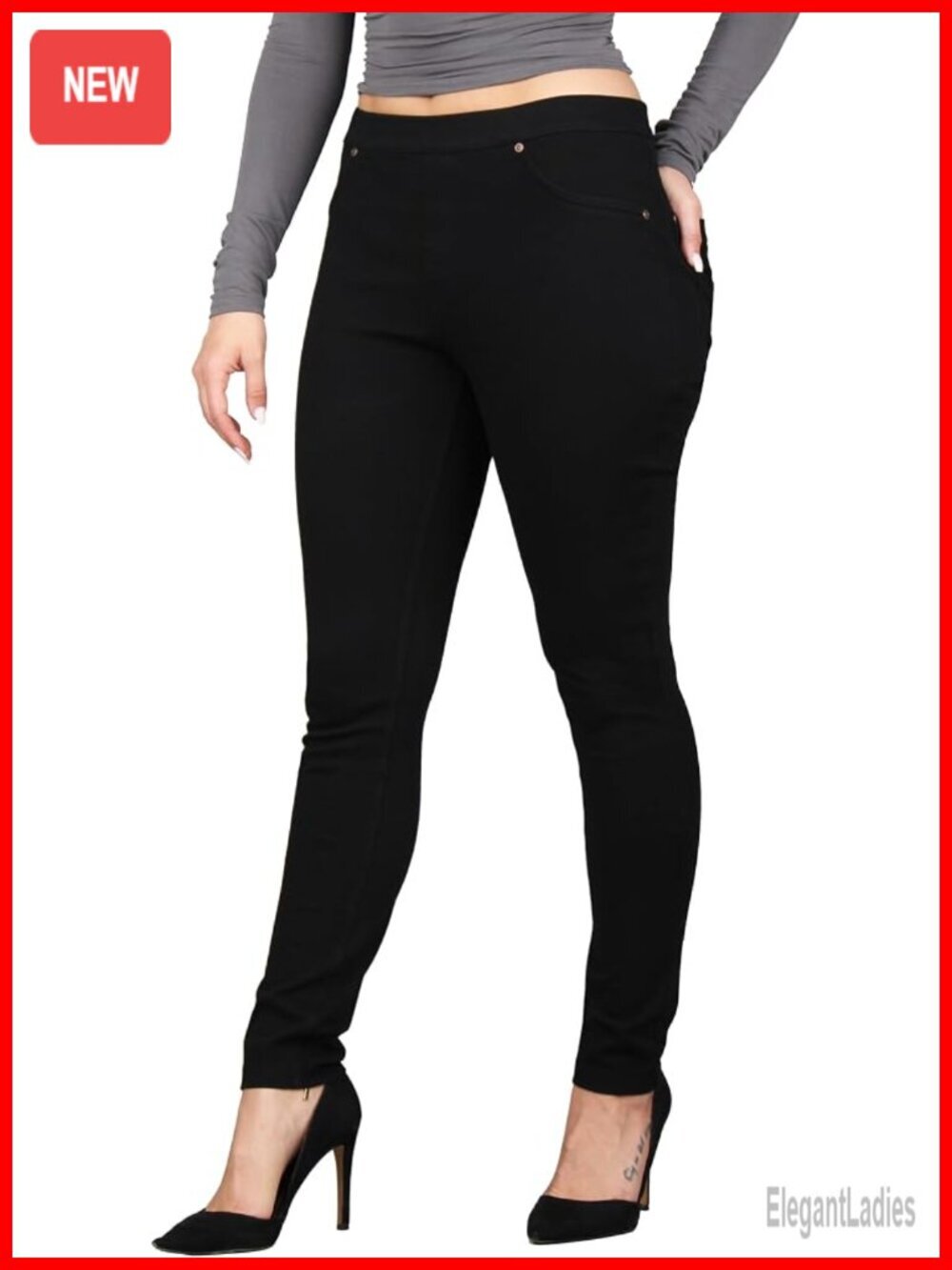 Slim Fit Jean Jeggings, Cotton Blend, 4-Way Stretch Pull On